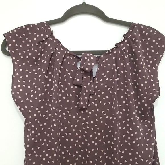 Lauren Conrad Polka Dot Tie In Back Dressy Blouse - Picture 4 of 6